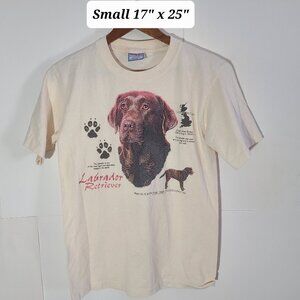 Vintage 90s Labrador Retriever Dog Small T-Shirt Single Stitch Made in USA